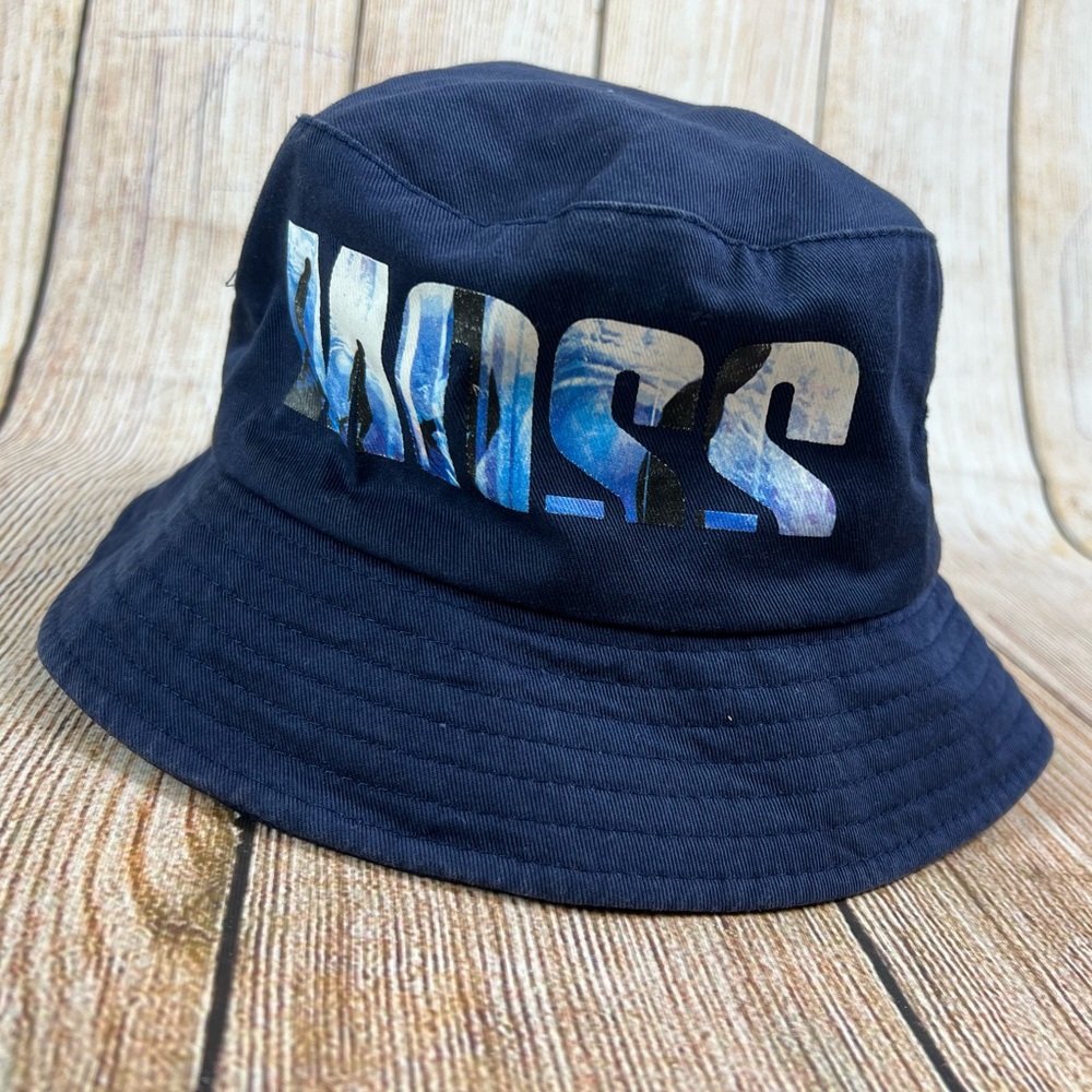 Vtg Y2K Mossimo Blue Bucket Sun Hat Moss Surf Logo Size Youth